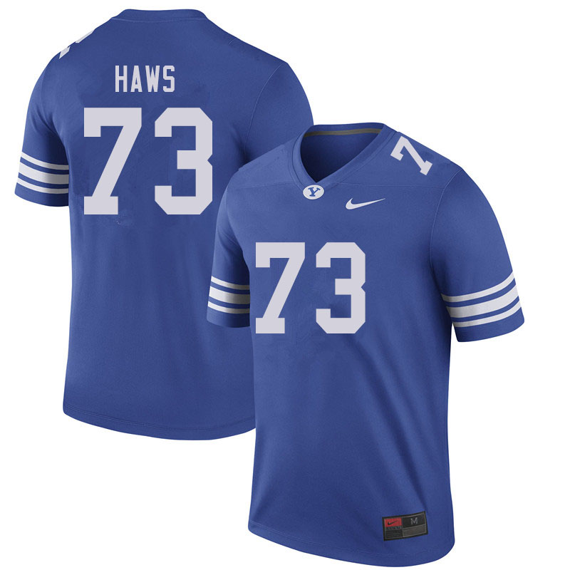 Men #73 Caden Haws BYU Cougars College Football Jerseys Sale-Royal